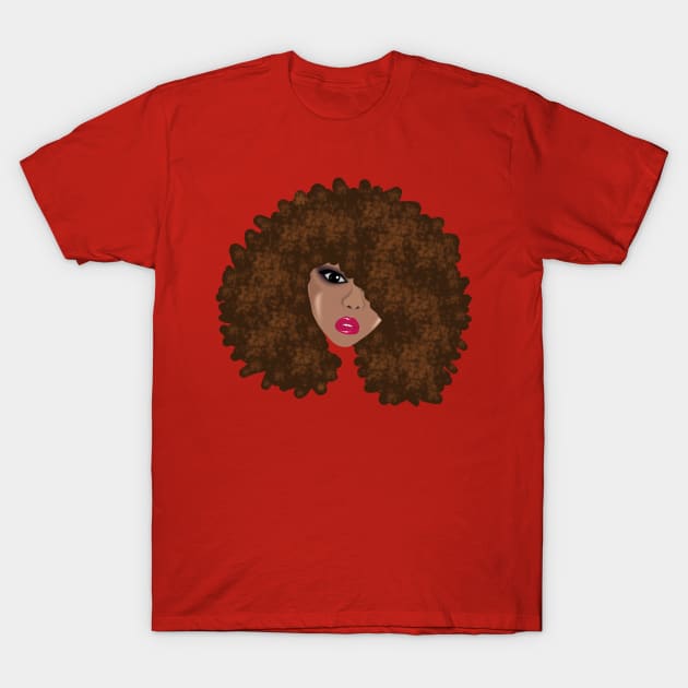 Natural Hair Big Brown Afro T-Shirt by blackartmattersshop